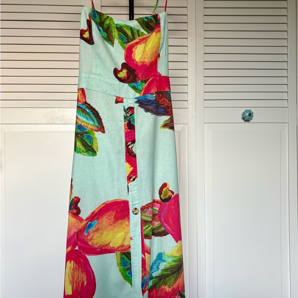 Farm Rio Floral Maxi Dress with Vibrant Colors
